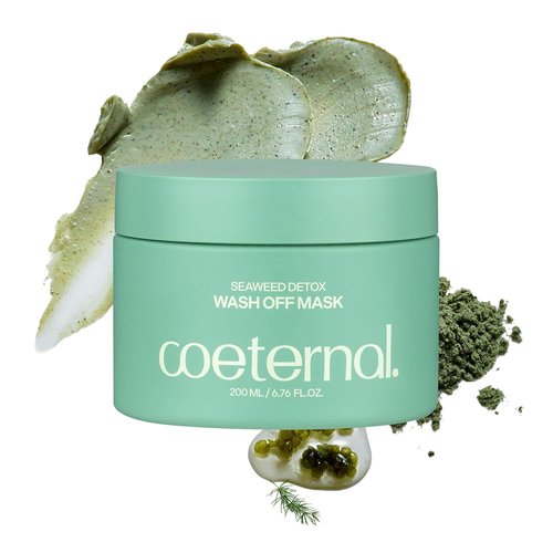 Seaweed Detox Wash Off Mask - Cooling Korean Clay Mask with Bentonite & Kaolin for Deep Cleansing | 200ml