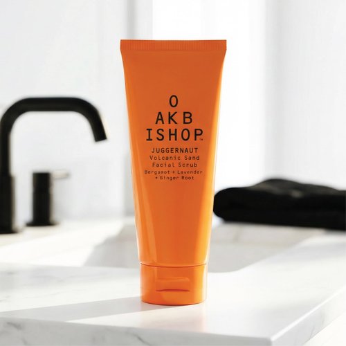 Oak Bishop Juggernaut Men's Volcanic Sand Exfoliating Cleanser for Smoother Skin – Deep Pore Clean, Bergamot, Lavender and Ginger Root, 3.4 fl oz