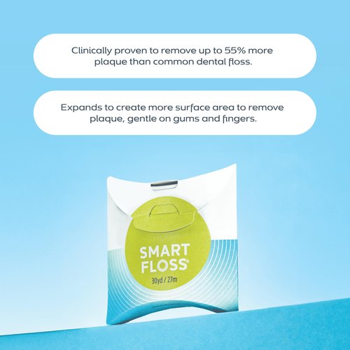 DrTung's Smart Floss - Natural Dental Floss, PTFE & PFAS Free, Gentle on Gums, Expands & Stretches, BPA Free - Cardamom Flavor (Pack of 4)