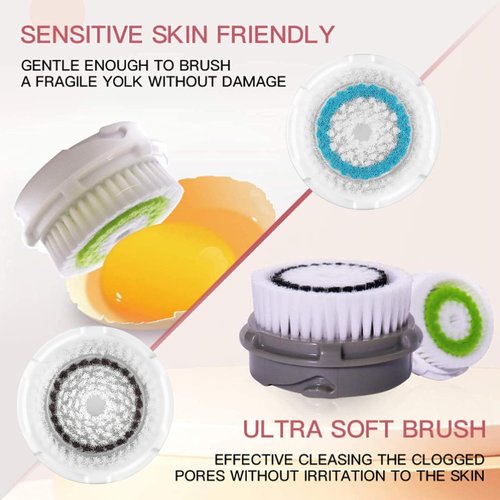 Azonbey Brush Head Replacements Compatible with Clarisonic Mia 1, Mia 2, Mia Fit, Alpha Fit, Smart Profile Uplift and Alpha Fit Face Cleaning Brush Heads (Blue-2Pack)