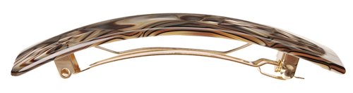 France Luxe Wide Rectangle Barrette - Onyx