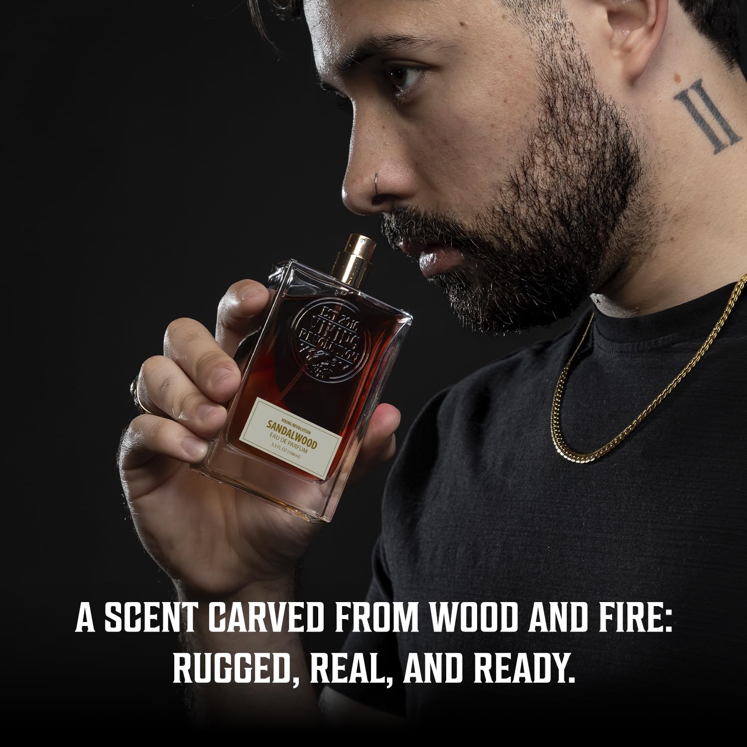 Viking Revolution Sandalwood Cologne for Men | Woody Eau de Parfum with Cedar & Vanilla - 3.5 Fl Oz