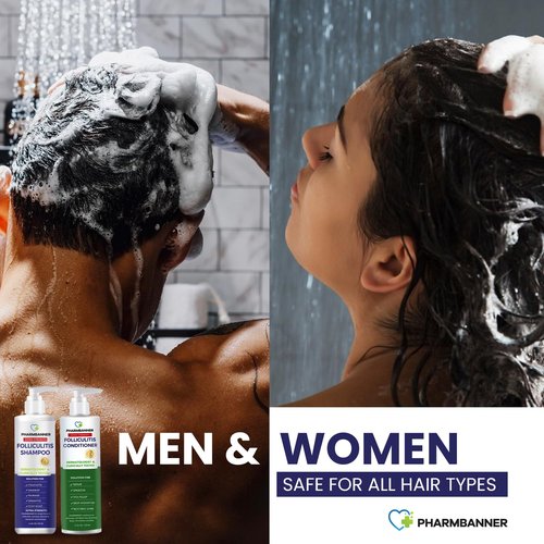 PHARMBANNER Anti-Fungal Shampoo & Conditioner Set - Tea Tree & Argan Oil for Scalp Relief | Sulfate & Paraben Free
