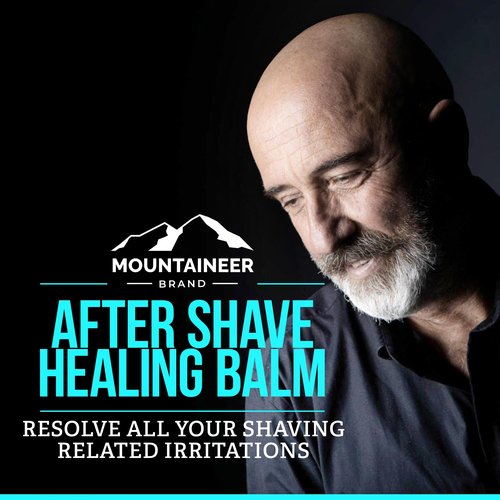Mountaineer Brand Natural Post Shave Balm with Smokey Bourbon Scent | Soothes, Cools & Refreshes Sensitive Skin After Shaving | Aftershave For Men | Calms Irritation | Made in West Virginia | 2oz