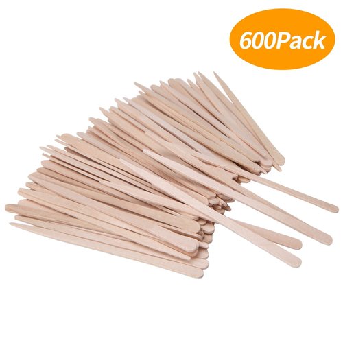 Senkary 600 Pieces Small Waxing Sticks Brow Wax Sticks Wooden Wax Applicator Sticks for Hair Eyebrow Nose Removal