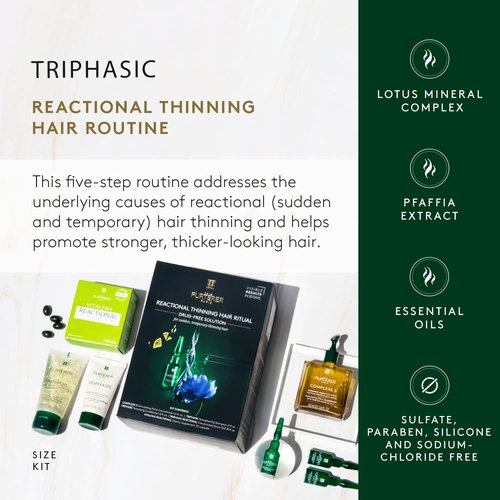 Rene Furterer Reactional Thinning Hair Ritual - Drug-Free Solution for Sudden Thinning Hair | 1 Ct.