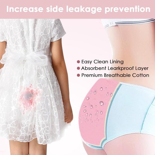 Sanguanlun First Period Kit for Girls 9-12,Thoughtful First Period Gift,Tween Period Starter Kit with Spare Underwear, Wipes,Period Knowledge Cards and More. (Milk apricot white)