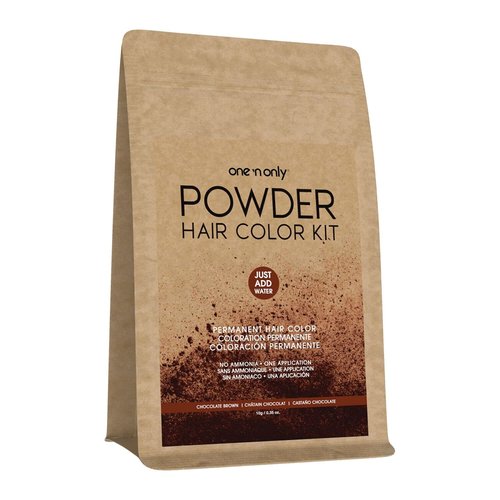 One N' Only Powder Hair Color Kit - Chocolate Brown | Permanent Gray Coverage, Just Add Water, Vegan & Cruelty-Free