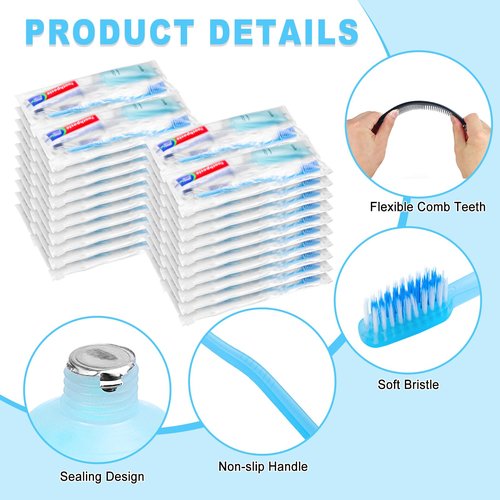 50 Kits Basic Toiletry Kits Homeless Personal Hygiene Kit Bulk Homeless Care Package Supplies Travel Toiletry Kit Homeless Hygiene Kit Bulk for Men Women Disposable Toiletry Kit(10-IN-1)