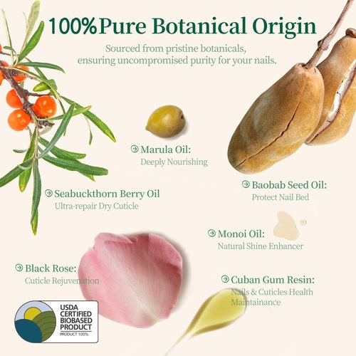 APUREE Organic Cuticle Oil Set (6pcs) | 100% Bio-Based | For Nail Dermatitis & Cracked Cuticles | USDA Verified | Hexane Free | Vegan