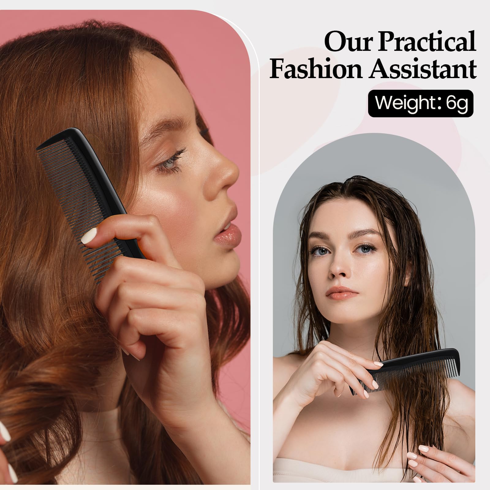 Zopeal 400 Pieces Hair Comb Bulk 5 Inch Mini Small Plastic Black Combs for Hair Cutting Pocket Styling for Women Men,Travel, Hotel, Homeless, Nursing Home, Charity