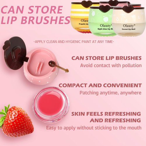 9 PCS Bee Lip Balm Lip Mask Honey Pot, Galentines & Valentines Day Gifts, Nourishing Hydrating Propolis Lip Balm for Dry, Chapped & Cracked Lips,Lip Sleeping Mask - Soften,Smooth & Reduce Lip Lines