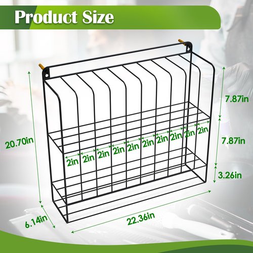 IKARE Hair Color Organizer Rack - Metal Tube Storage, Wall-Mounted Holder with Dye Paste Hanging Space for Salon, Beauty, Home