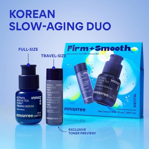 Innisfree Green Tea Retinol PDRN Firming Serum - Vegan Korean Skincare for Smoother Skin Texture | Gift Set Available