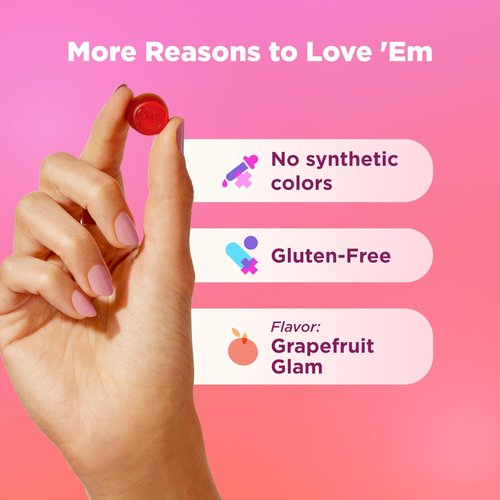 OLLY Undeniable Beauty Gummies - Biotin & Vitamin C for Hair, Skin, Nails | Grapefruit Flavor, 60 Count