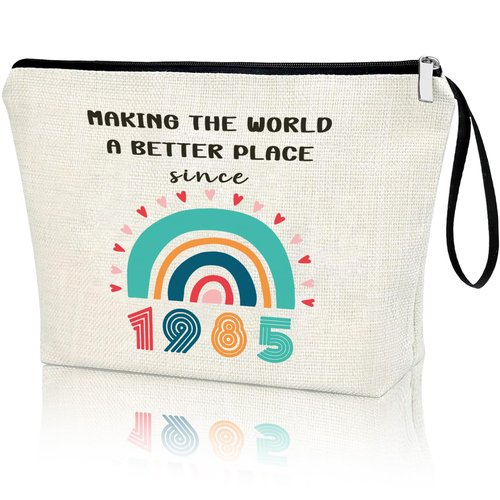 Creakraft 41ST Birthday Gifts For Women 1985 Year Theme Makeup Bag 41 Years Old Birthday Decorations Funny Gift Ideas For Her Grandma Mom Wife Sister Aunt Friend Travel Cosmetic Bags For Christmas