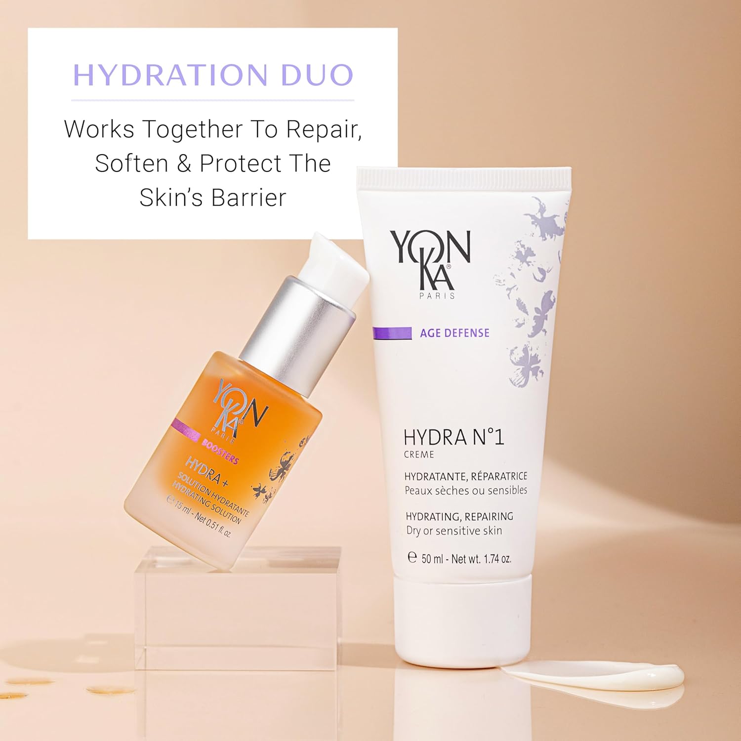 Yon-Ka Hydra No.1 Creme & Masque Set - Anti-Aging Face Moisturizer & Hydrating Mask for Normal to Dry Skin | Paraben-Free, 1.74 oz & 1.80 oz