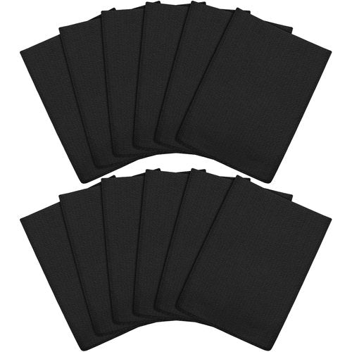 Tatuo 12 Pieces Korean Exfoliating Mitt Glove Italy Towel Body Skin Scrubber Exfoliating Scrubber for Remove Dead Skin Washcloth Korean(Large,Black)