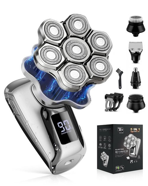 Head Shavers for Blad Men, 7D Floating Blades Electric Head Shaver, IPX7 Waterproof Wet Dry Bald Head Shaver, 7D Magnetic Detachable Rechargable Shavers, Gifts for Man Male Boyfriends Husband