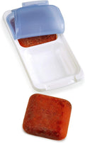 PrepWorks 1-Cup Dishwasher Safe Food Storage Pod Tray - 4 Serving Silicone Lid, Blue & White