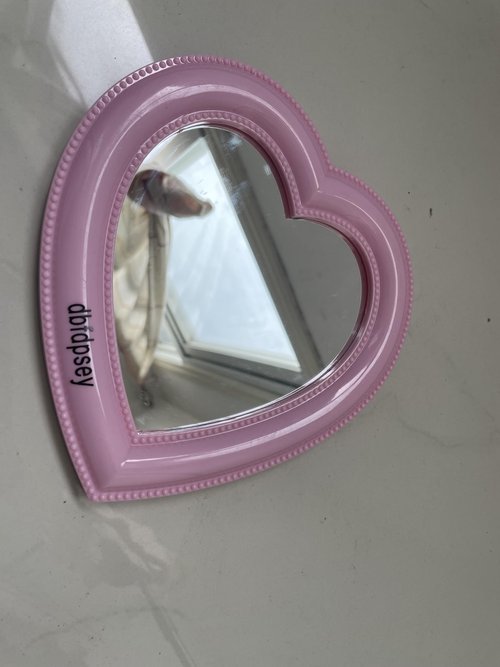 Magnetic Locker Mirror with 6 Heart Magnets, 6.9"x7.3" Heart Magnetic Mirror for School Locker, Locker Accessories Magnetic Makeup Mirror for Girls Bathroom Fridge Office Cabinet Gym Locker (Pink)