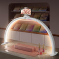 TOELOVE 29" Large Half Moon Light for Nail Desk, Foldable Arch Nail Lamp with Phone Holder, 3 Color Modes,10 Brightness, Perfect for Manicure Handicraft Lighting, White