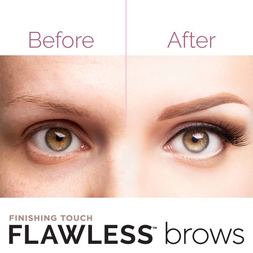 Finishing Touch Flawless Brows Eyebrow Hair Remover Electric Razor for Women with LED Light for Instant and Painless Hair Removal (White)