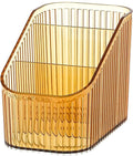 Freebirdly Makeup Organizer Cosmetics Storage Box, Large Capacity Make Up Brush Holder Organizer Vanity Accessories, Bathroom Countertops, Desk Storage Container, Cosmetic Display cases(Yellow-S)