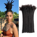 Teresa Human Hair Dreadlock Extensions Human Loc Extensions 0.8cm Width 6 Inch 20 strands Real Hair Dreadlock Extensions Loc Extensions Human Hair For Men/Women/Kids