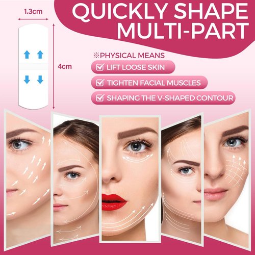 Neck Tape Lifting Invisible, 96 PCS Face Lift Tape Invisible, Facelift Facial Lifter Strip Lift Turkey Neck, V Edge Patches for Instant Lifting & Tightening Sagging Skin/Loose Skin/Wrinkles/Jowl/Eye