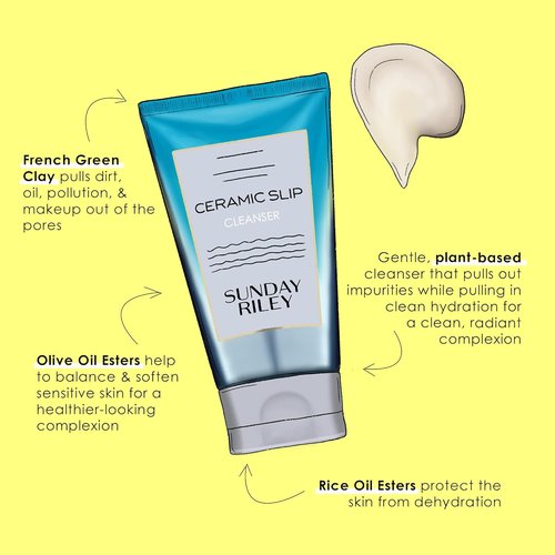 Sunday Riley Ceramic Slip Cleanser - Gentle Foaming Face Wash | 5 Fl Oz for All Skin Types