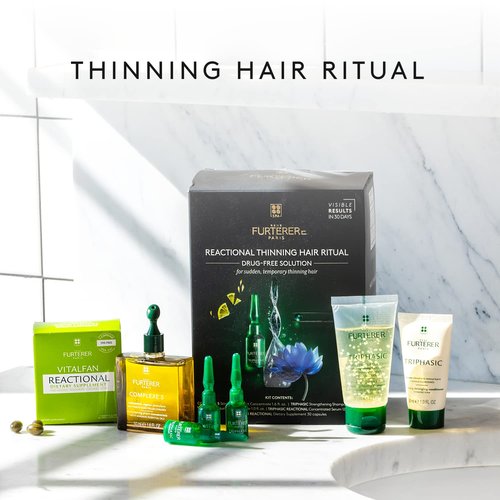 Rene Furterer Reactional Thinning Hair Ritual - Drug-Free Solution for Sudden Thinning Hair | 1 Ct.