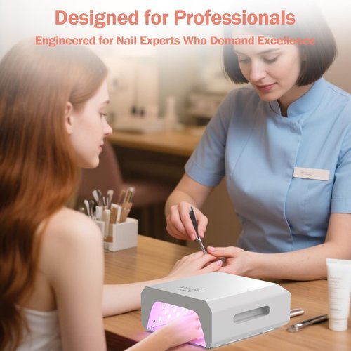 NAILGIRLS Cordless UV LED Nail Lamp, 60W Professional Rechargeable UV Light for Gel Nails with 4 Timer Setting, Portable Nail Dryer Auto Sensor, 80 LED Beads Fast Curing for Salon Manicurist