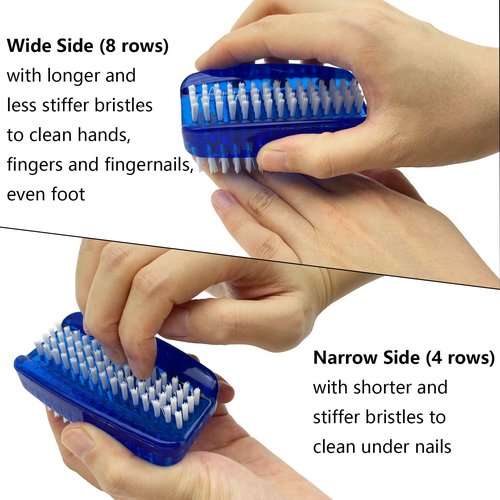 GKETN Nail Brush for Cleaning Fingernails 2 Sided Nylon Bristles Fingernail Brush for Cleaning Nail Scrubber Scrub Clean Soft Stiff Nail Scrub Brush, 2 Pack