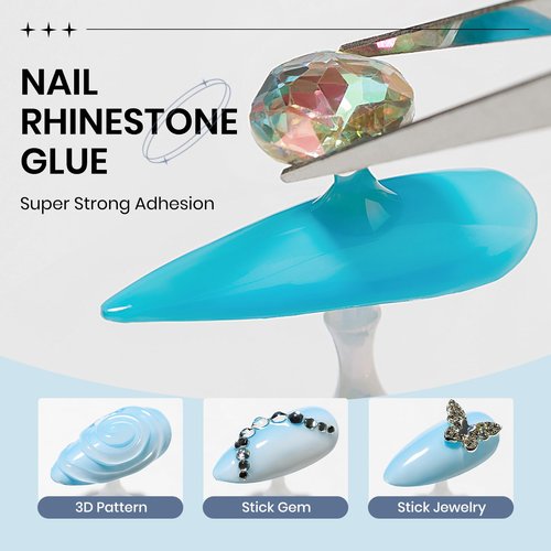 SUPWEE Solid Builder Gel for Nails 3D Nail Sculpture Gel and Nail Rhinestone Glue 3d Gels Nails Art Clear Hard Gels for Christmas Home DIY Manicure