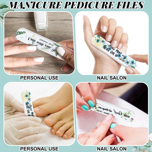 Lanties 50 Pack Christian Gifts for Women Scripture Mini Nail Files Christian Party Favors Bible Verse Emery Boards Religious Small Gifts for Teacher Mother Employee Staff Coworkers Office Supplies