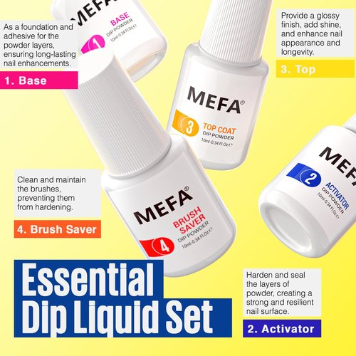MEFA Dip Powder Nail Kit 32 Colors Spring Summer, Hot Pink Pastel Violet Neon Orange Glitter Shimmery Dipping Powder with Base Top Coat Activator Brush Saver Liquid Set French Nail Art Manicure Salon