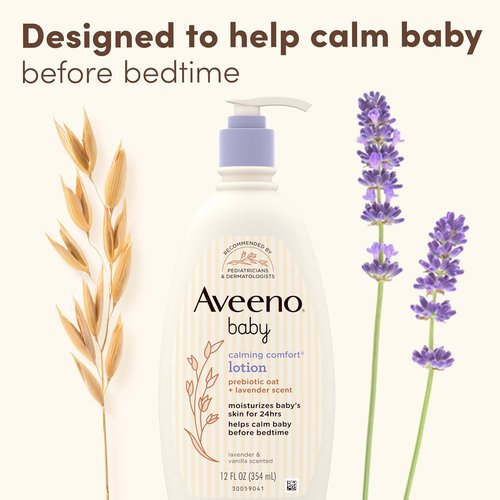 Aveeno Baby Calming Comfort Lotion - Moisturizing Lavender & Vanilla, Non-Greasy, 12 fl. oz