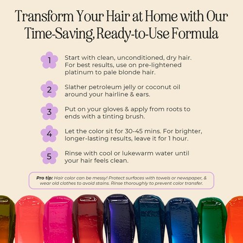 INH Semi Permanent Hair Color - Amethyst Dark Purple Hair Dye | Vegan, No Bleach, 6oz Conditioner