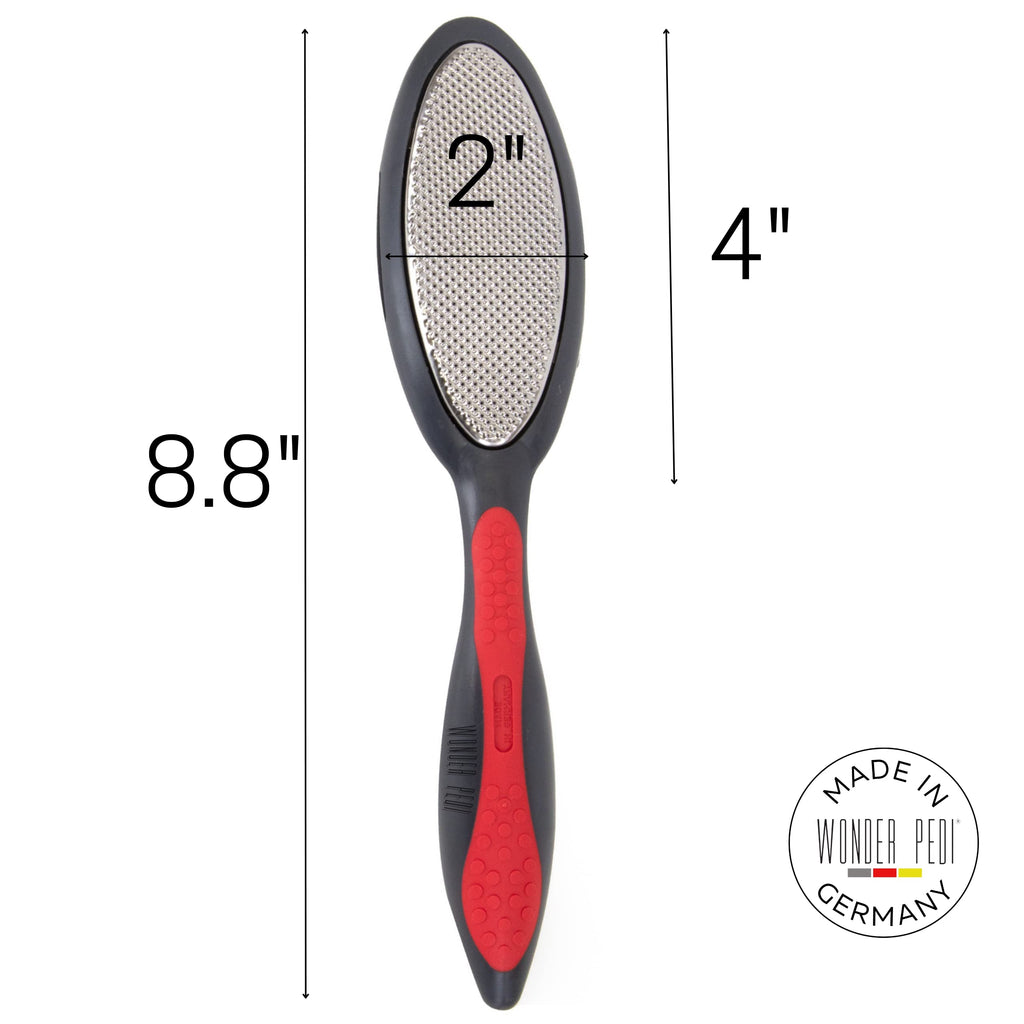 WONDER PEDI Double Sided Foot File - Made in Germany Feet Scrubber and Feet Softener Callus Remover Spay., Red, 1.0 Count