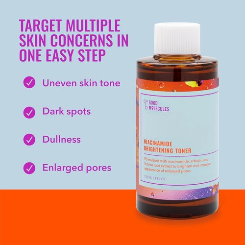 Good Molecules Niacinamide Brightening Toner - Skin Tone Balancing Facial Toner with Arbutin | Pore Minimizer