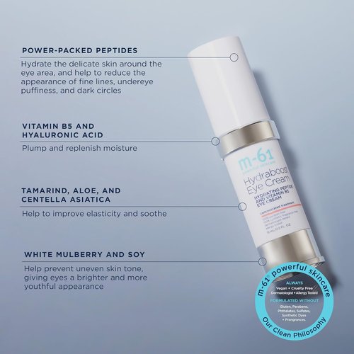 M-61 Hydraboost Eye Cream - Moisturizing & Firming Undereye Treatment with Hyaluronic Acid | 0.5 Fl Oz