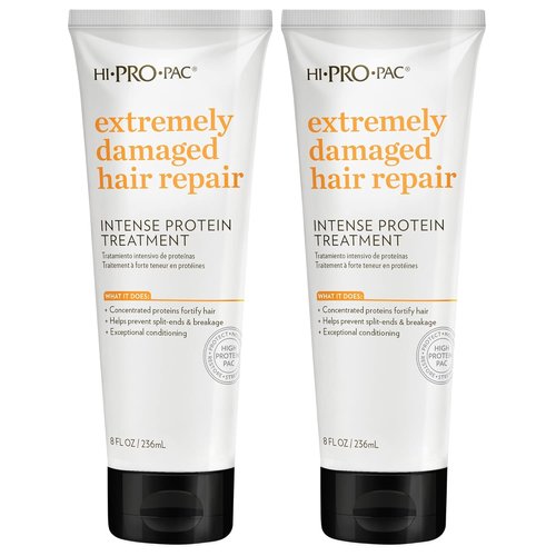 Hi-Pro-Pac Hair Mask | Intense Protein Treatment for Extremely Damaged Hair - 2-Pack, 8 fl oz