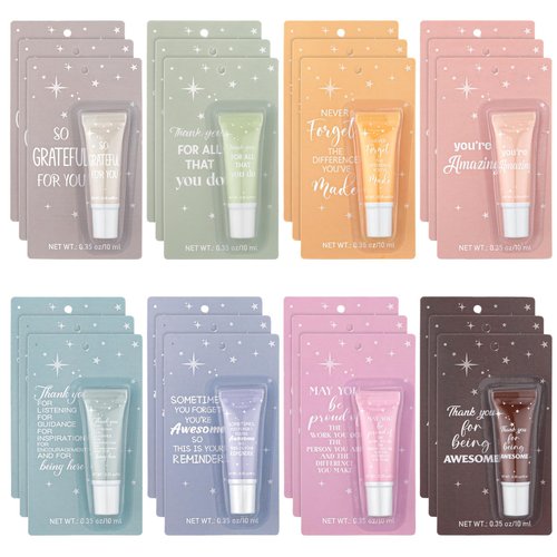 Linyuthia 24 Pcs Appreciation Gifts Lip Balm Bulk Moisturizing Balm for Dry Cracked lips Team Thank You Gift Volunteer Appreciation Party Favor for Women Teacher Employee Coworkers Nurse Girls Friend