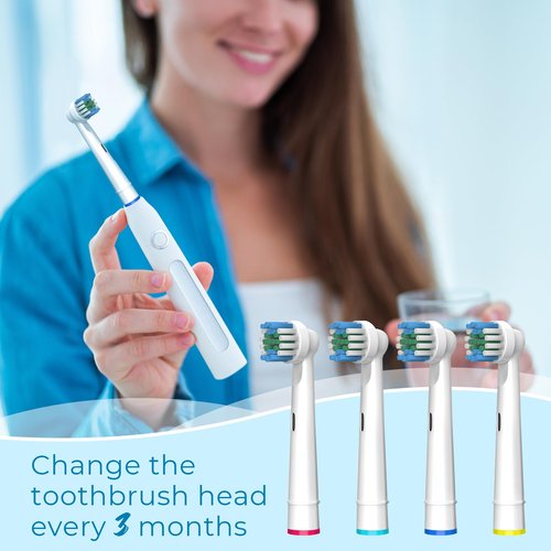 Toothbrush Replacement Heads, Compatible with Oral B Braun Replacement Brush Heads, 12 Pcs Professional Electric Brush Heads for Oral B Replacement Heads Refill, White