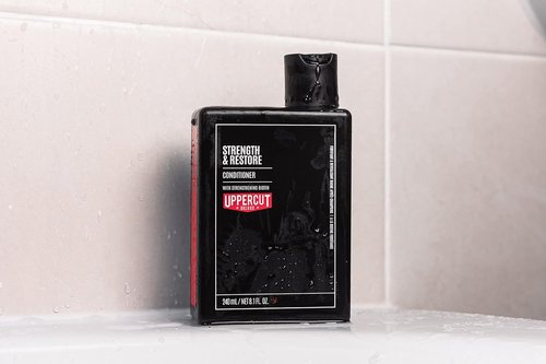 Uppercut Deluxe Conditioner - Strength & Restore 8oz | Biotin & Caffeine for Thin, Fine Hair | Moisturizing Daily Care