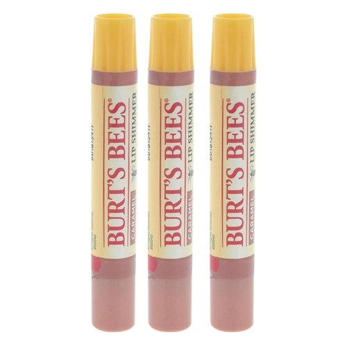 Burt's Bees Lip Shimmer - Caramel Flavor | Value Pack of 3 (0.09 Ounces Each)