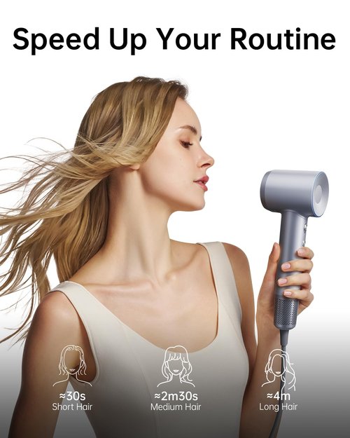 Laifen Swift Hair Dryer - High-Speed 200M Ionic Blow Dryer with 110,000 RPM Motor | Low Noise, Fast Drying