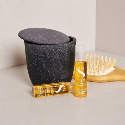 ALFAPARF MILANO Semi Di Lino Reconstruction Oil - SOS Emergency Treatment for Strengthening & Repairing Damaged Hair - Vegan Hydrating Oil (6 Vials/2.64 oz)