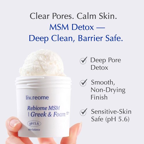 MSM Sulfur Deep Pore Cleanser - Gentle Low pH Face Wash for Sensitive Skin | Pore Reset Formula